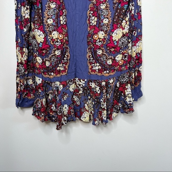 Free People Paisley Floral Printed Long Sleeve Flowy Tunic Dress - Picture 6 of 10